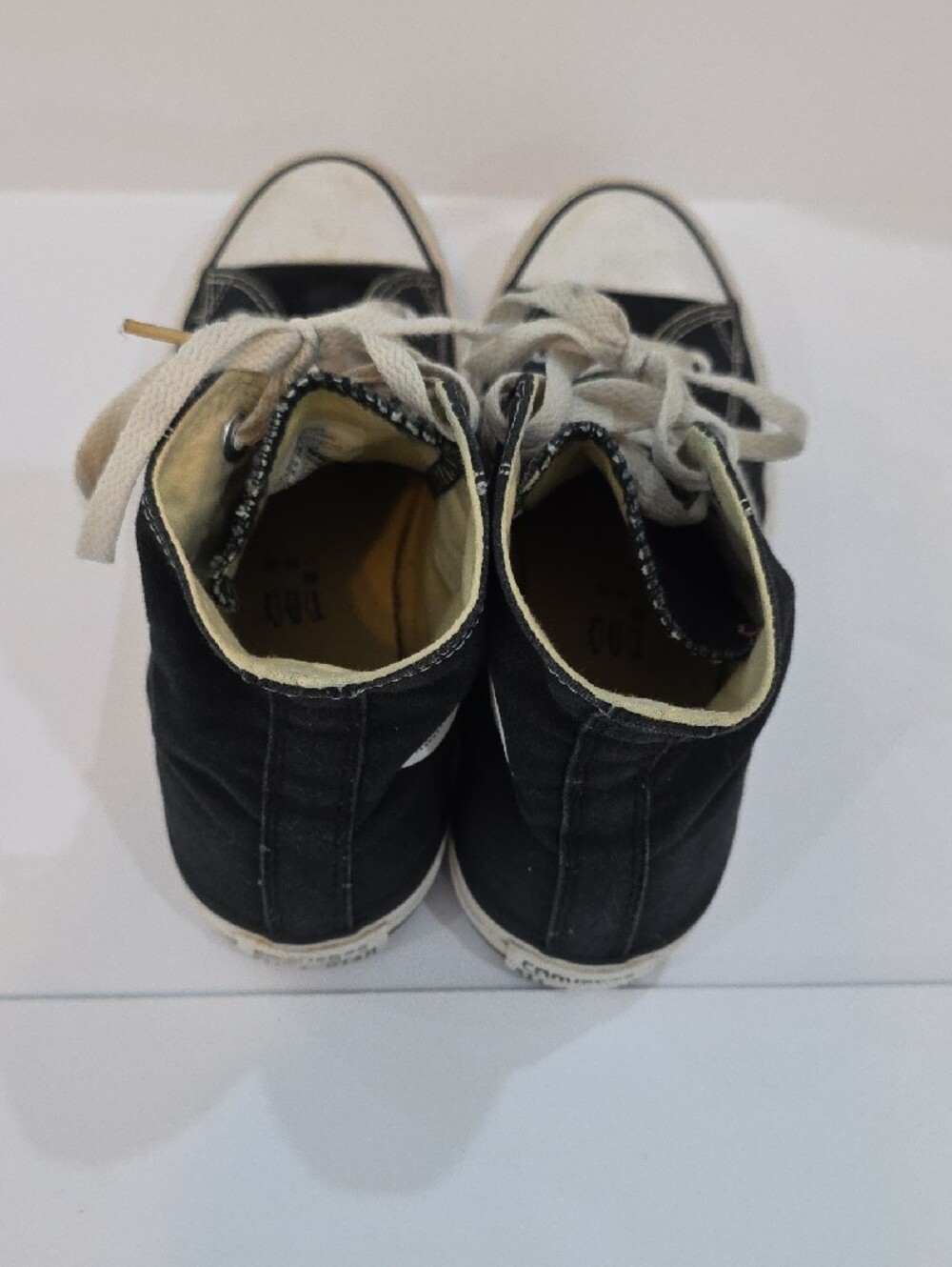 Converse All Star Women's Black High Top Sneakers with White Accents Size 8.5 - Picture 6 of 9